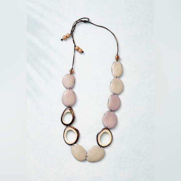 J. Jill Jewelry - J.Jill Adjustable Statement Necklace | Neutral Bead & Resin Design | One Size